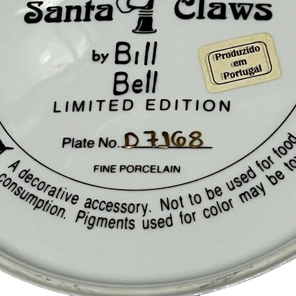 The Franklin Mint Limited Edition Collector's Plate "Santa Claws" by Bill‎ Bell - Picture 3 of 7